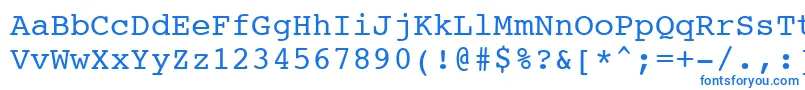 フォントCourier10PitchWin95bt – 白い背景に青い文字