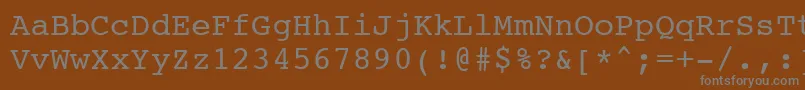Saiba mais sobre a fonte Courier10PitchWin95bt Fonte Courier10PitchWin95bt – fontes cinzas em um fundo marrom