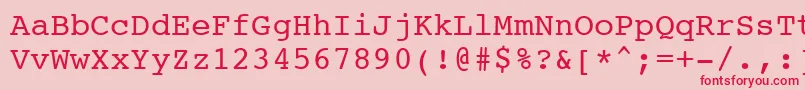 フォントCourier10PitchWin95bt – ピンクの背景に赤い文字
