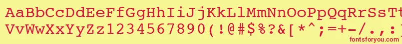 Шрифт Courier10PitchWin95bt – красные шрифты на жёлтом фоне