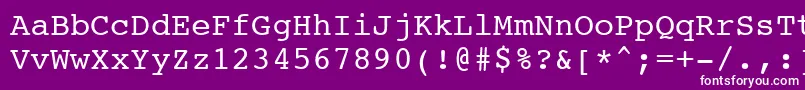 フォントCourier10PitchWin95bt – 紫の背景に白い文字