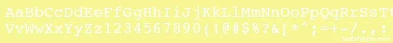 Courier10PitchWin95bt Font – White Fonts on Yellow Background