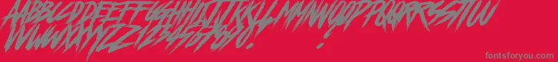 フォントChapters Slant DEMO – 赤い背景に灰色の文字