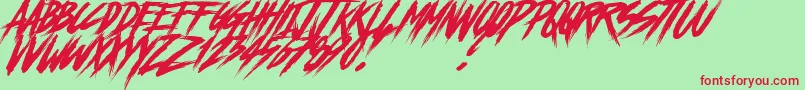 Chapters Slant DEMO Font – Red Fonts on Green Background