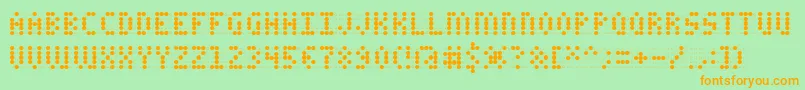 CharaAOE Font – Orange Fonts on Green Background