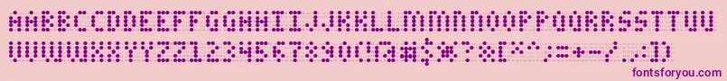 CharaAOE Font – Purple Fonts on Pink Background