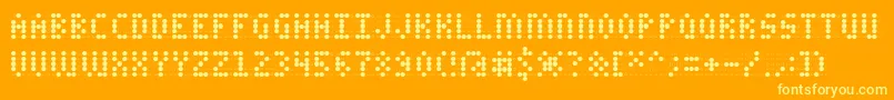 CharaAOE Font – Yellow Fonts on Orange Background