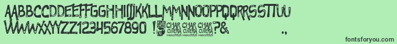 More about Charcuteria Font Charcuteria Font – Black Fonts on Green Background