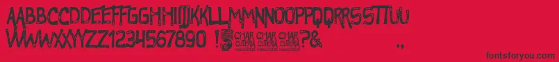 Police Charcuteria – polices noires sur fond rouge