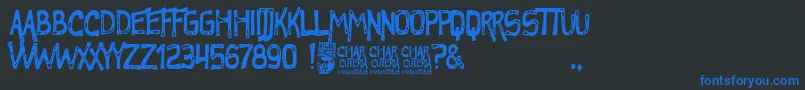 Шрифт Charcuteria – синие шрифты на чёрном фоне