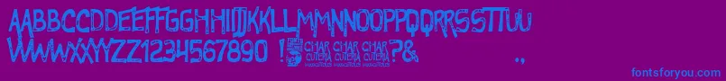 Charcuteria Font – Blue Fonts on Purple Background