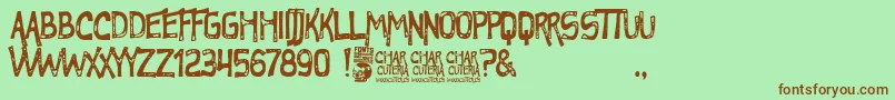 Charcuteria Font – Brown Fonts on Green Background