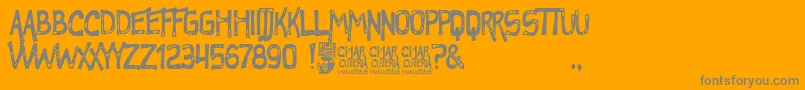 More about Charcuteria Font Charcuteria Font – Gray Fonts on Orange Background