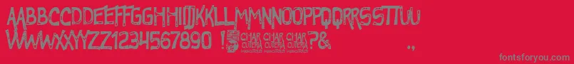 Czcionka Charcuteria – szare czcionki na czerwonym tle
