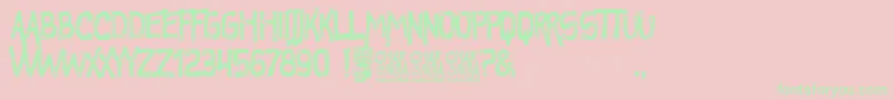 Charcuteria-Schriftart – Grüne Schriften auf rosa Hintergrund