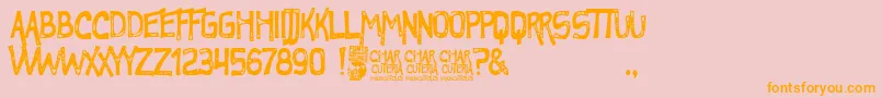 Charcuteria Font – Orange Fonts on Pink Background