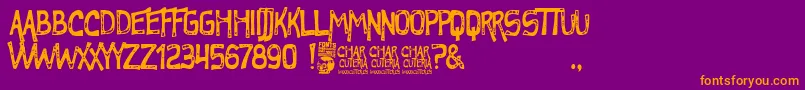 Charcuteria Font – Orange Fonts on Purple Background