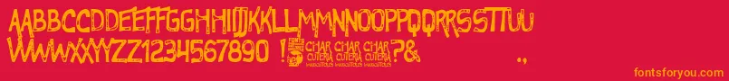 Charcuteria Font – Orange Fonts on Red Background