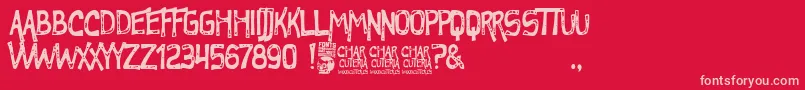 Charcuteria Font – Pink Fonts on Red Background