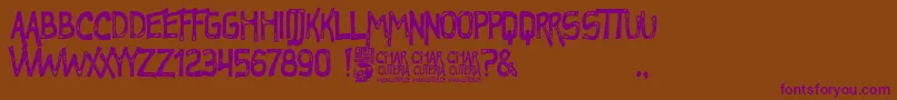 Charcuteria Font – Purple Fonts on Brown Background