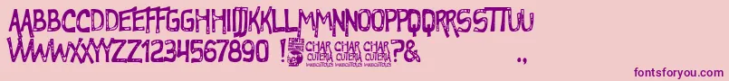 Charcuteria Font – Purple Fonts on Pink Background