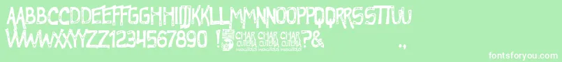 Charcuteria Font – White Fonts on Green Background