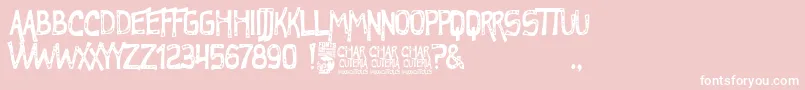 Charcuteria Font – White Fonts on Pink Background