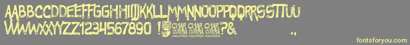 Charcuteria Font – Yellow Fonts on Gray Background