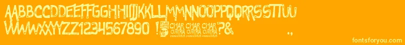 Charcuteria Font – Yellow Fonts on Orange Background