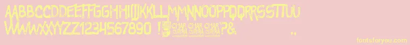 Charcuteria-Schriftart – Gelbe Schriften auf rosa Hintergrund