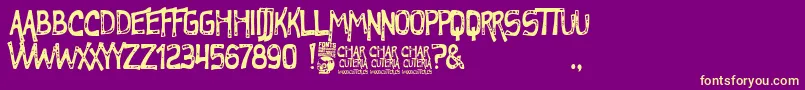 Шрифт Charcuteria – жёлтые шрифты на фиолетовом фоне