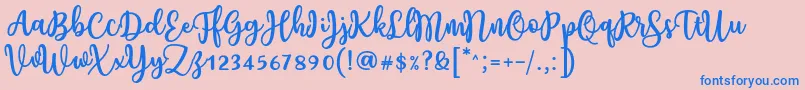 Fonte Charilla Font by Situjuh 7NTypes – fontes azuis em um fundo rosa