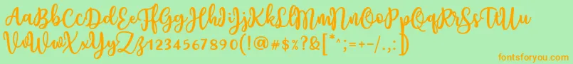 Police Charilla Font by Situjuh 7NTypes – polices orange sur fond vert