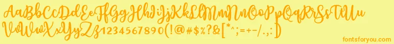 Czcionka Charilla Font by Situjuh 7NTypes – pomarańczowe czcionki na żółtym tle