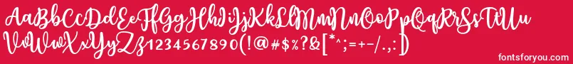 Charilla Font by Situjuh 7NTypes-fontti – valkoiset fontit punaisella taustalla