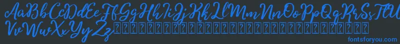 Charitta Font – Blue Fonts on Black Background