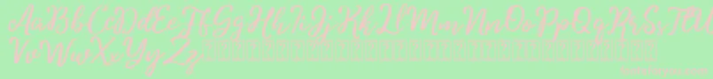 Charitta Font – Pink Fonts on Green Background