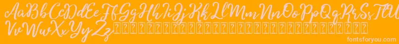 Charitta Font – Pink Fonts on Orange Background