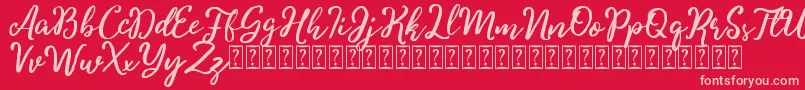 Charitta Font – Pink Fonts on Red Background