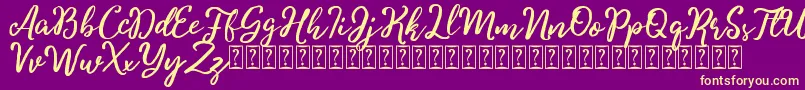 Charitta Font – Yellow Fonts on Purple Background