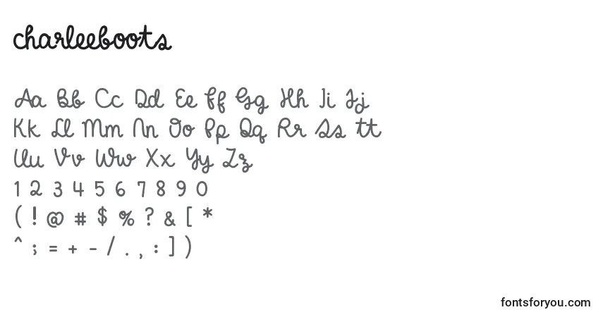 Шрифт Charleeboots – алфавит, цифры, специальные символы