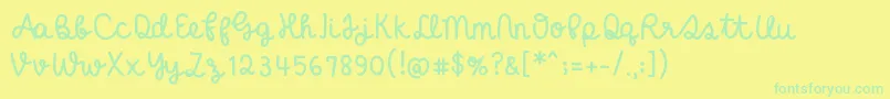 Czcionka charleeboots – zielone czcionki na żółtym tle