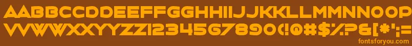 Charlestoning-Schriftart – Orangefarbene Schriften auf braunem Hintergrund