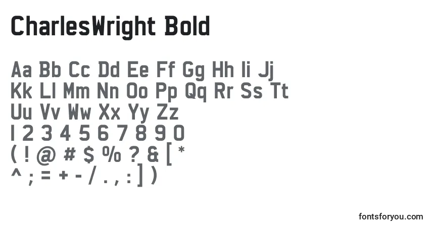 CharlesWright Boldフォント–アルファベット、数字、特殊文字