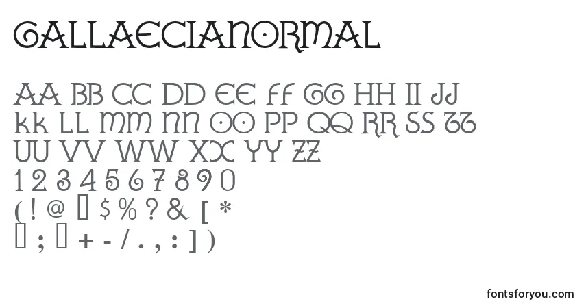 Шрифт GallaeciaNormal – алфавит, цифры, специальные символы