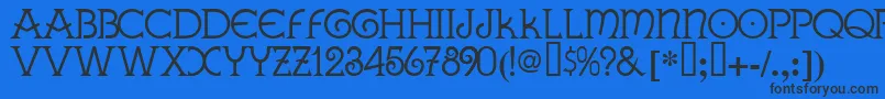 GallaeciaNormal Font – Black Fonts on Blue Background