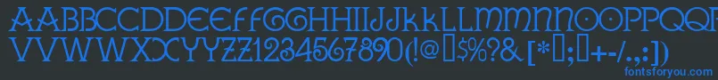 GallaeciaNormal Font – Blue Fonts on Black Background