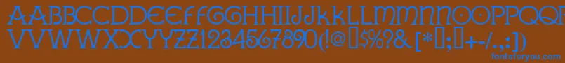 GallaeciaNormal Font – Blue Fonts on Brown Background