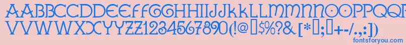 GallaeciaNormal Font – Blue Fonts on Pink Background
