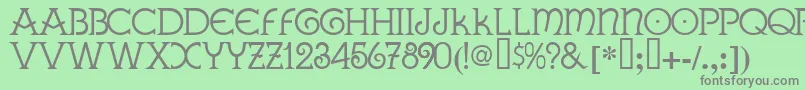 フォントGallaeciaNormal – 緑の背景に灰色の文字